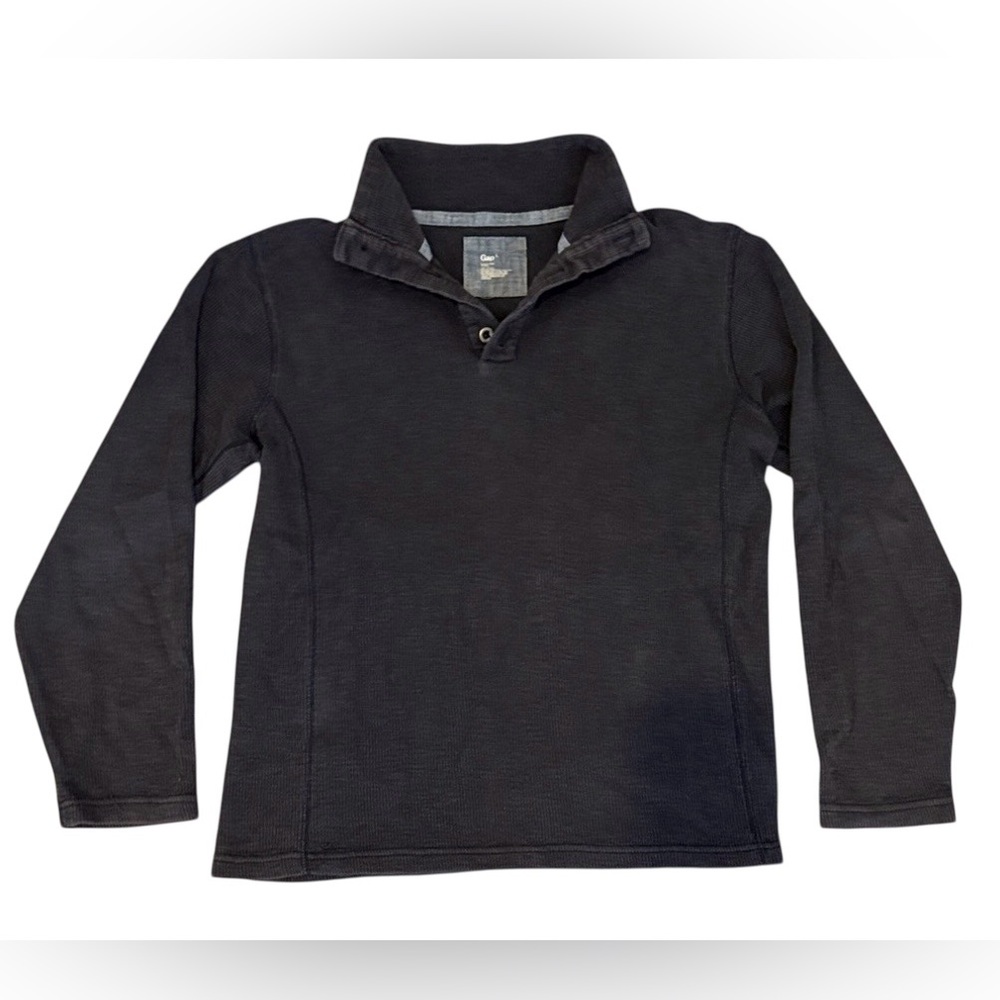 Gap Men’s Waffle Knit Mock Neck Pullover Dark Navy Large